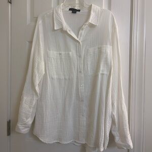 Social Standard White Cotton Button-Up Shirt size XXL
